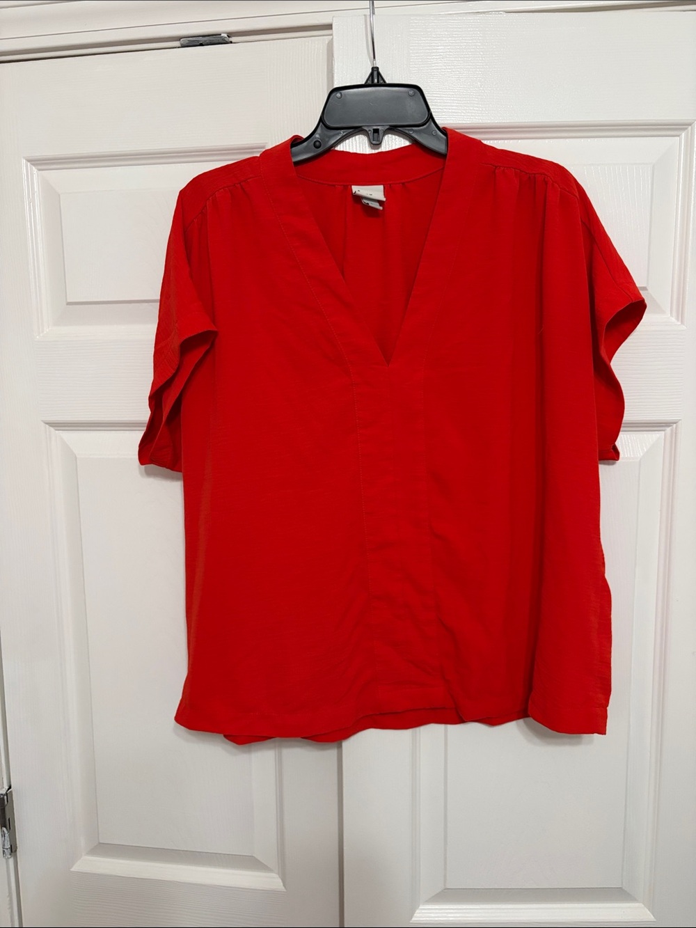 a new day Red V-Neck Short Sleeve Blouse